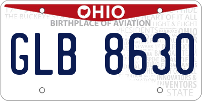 OH license plate GLB8630