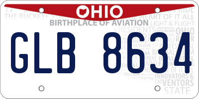 OH license plate GLB8634