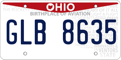 OH license plate GLB8635