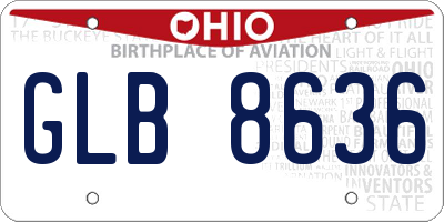 OH license plate GLB8636