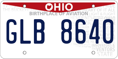 OH license plate GLB8640