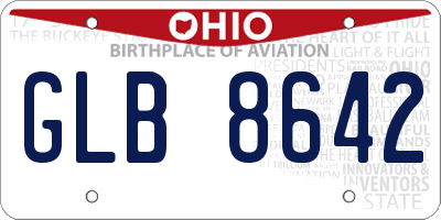 OH license plate GLB8642