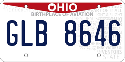 OH license plate GLB8646
