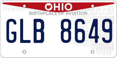 OH license plate GLB8649