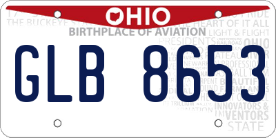 OH license plate GLB8653