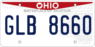 OH license plate GLB8660