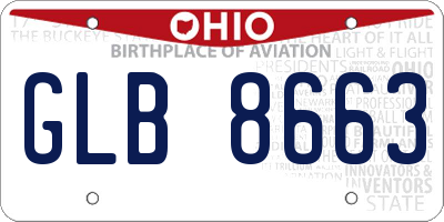 OH license plate GLB8663