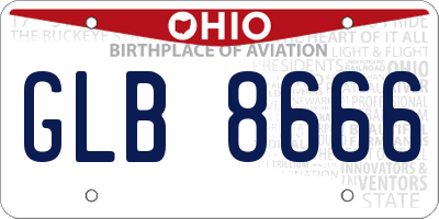 OH license plate GLB8666