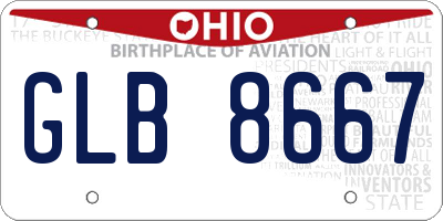 OH license plate GLB8667