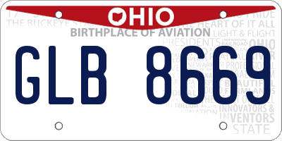 OH license plate GLB8669
