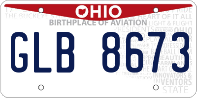 OH license plate GLB8673
