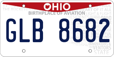 OH license plate GLB8682