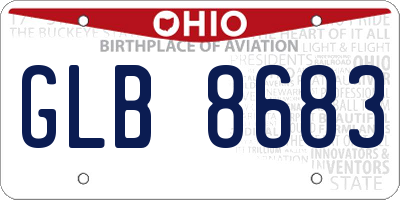 OH license plate GLB8683