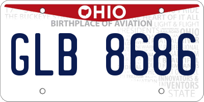OH license plate GLB8686