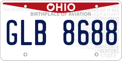OH license plate GLB8688