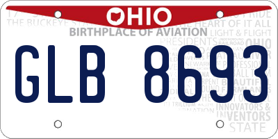 OH license plate GLB8693