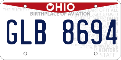 OH license plate GLB8694