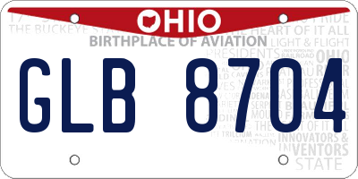 OH license plate GLB8704