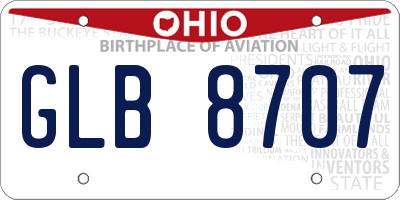 OH license plate GLB8707
