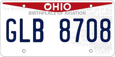 OH license plate GLB8708
