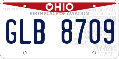 OH license plate GLB8709