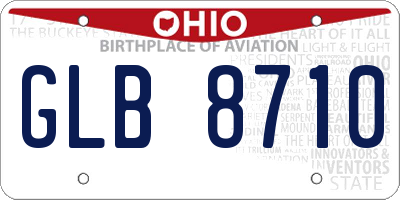 OH license plate GLB8710
