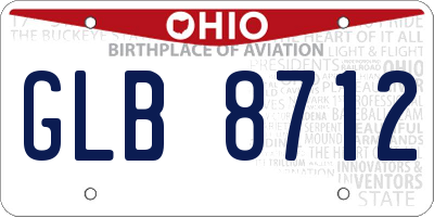 OH license plate GLB8712