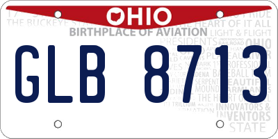 OH license plate GLB8713