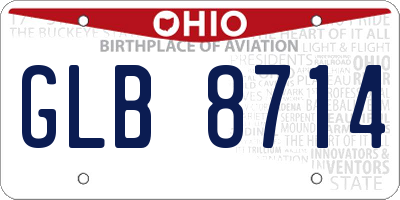 OH license plate GLB8714