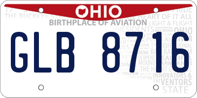 OH license plate GLB8716