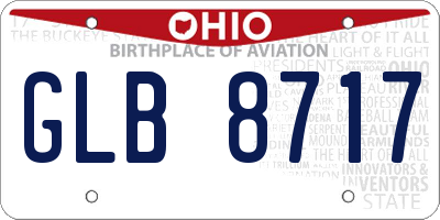 OH license plate GLB8717
