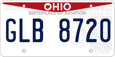 OH license plate GLB8720