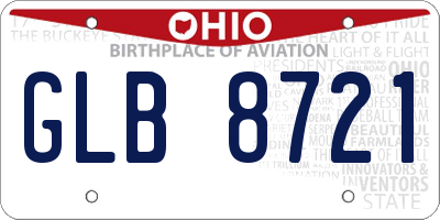 OH license plate GLB8721