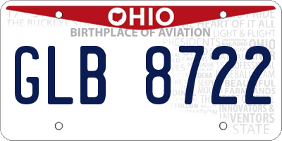 OH license plate GLB8722