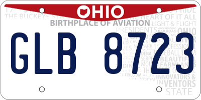 OH license plate GLB8723