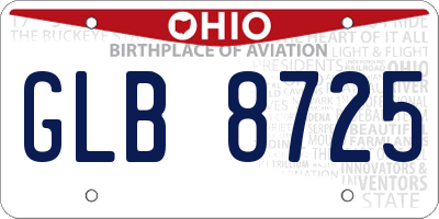 OH license plate GLB8725
