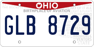 OH license plate GLB8729