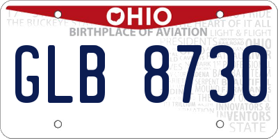 OH license plate GLB8730