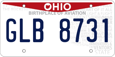 OH license plate GLB8731