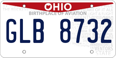 OH license plate GLB8732