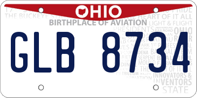 OH license plate GLB8734
