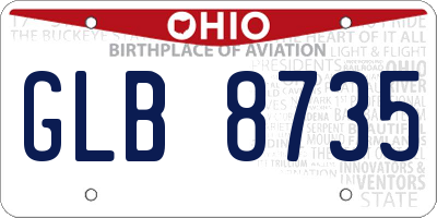 OH license plate GLB8735