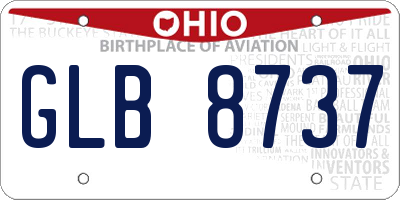OH license plate GLB8737