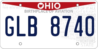 OH license plate GLB8740