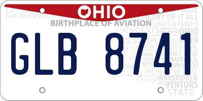 OH license plate GLB8741