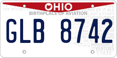 OH license plate GLB8742