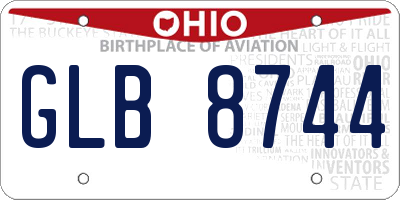 OH license plate GLB8744