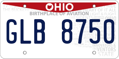 OH license plate GLB8750