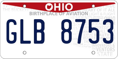 OH license plate GLB8753