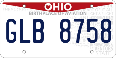 OH license plate GLB8758